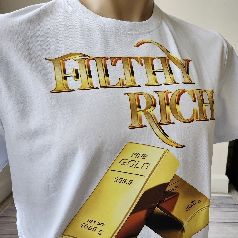 White 'Filthy Rich' Graphic Tee - Picture 9 of 11